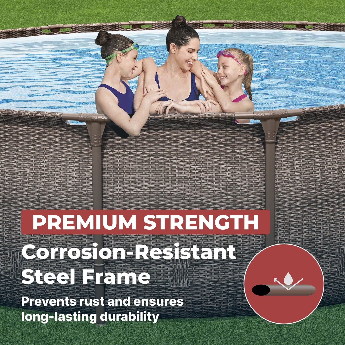 Coleman Power Steel 18 ft. x 48 in. Round Metal Frame Above Ground Pool Set