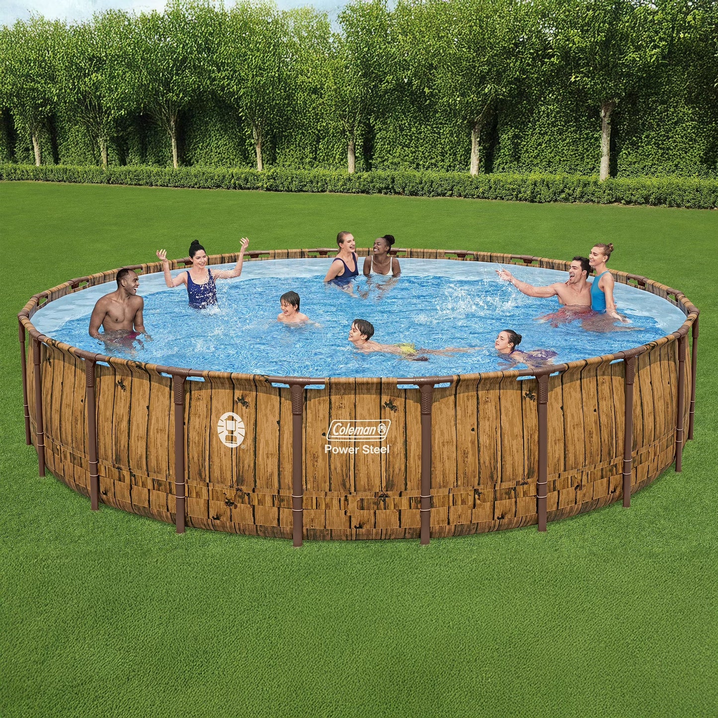 Coleman Power Steel 22 ft. x 52 in. Round Metal Frame Above Ground Pool Set