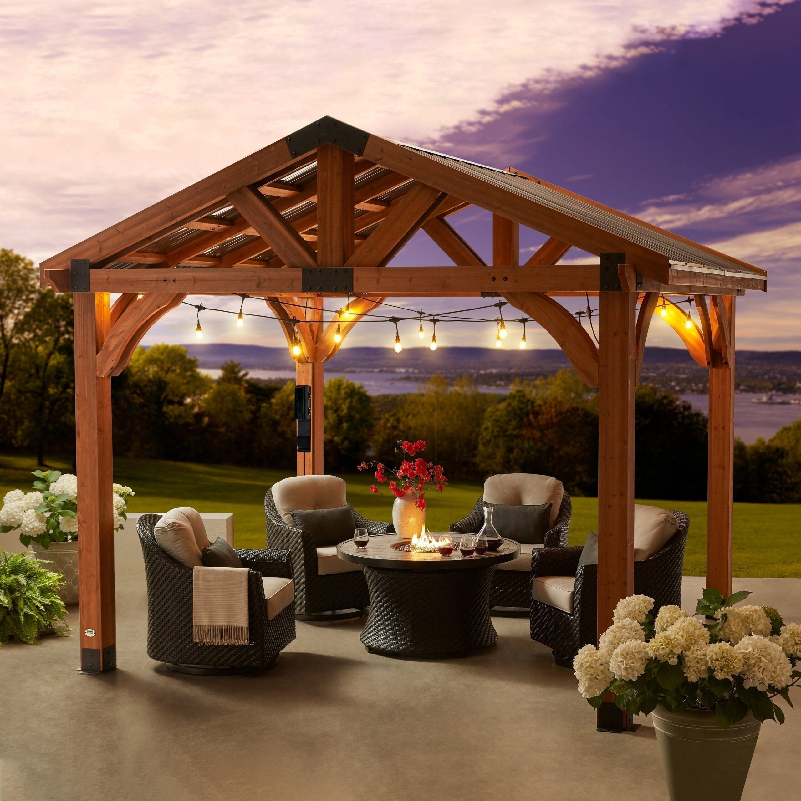 Brookdale Gazebo Medium Brown 12×10