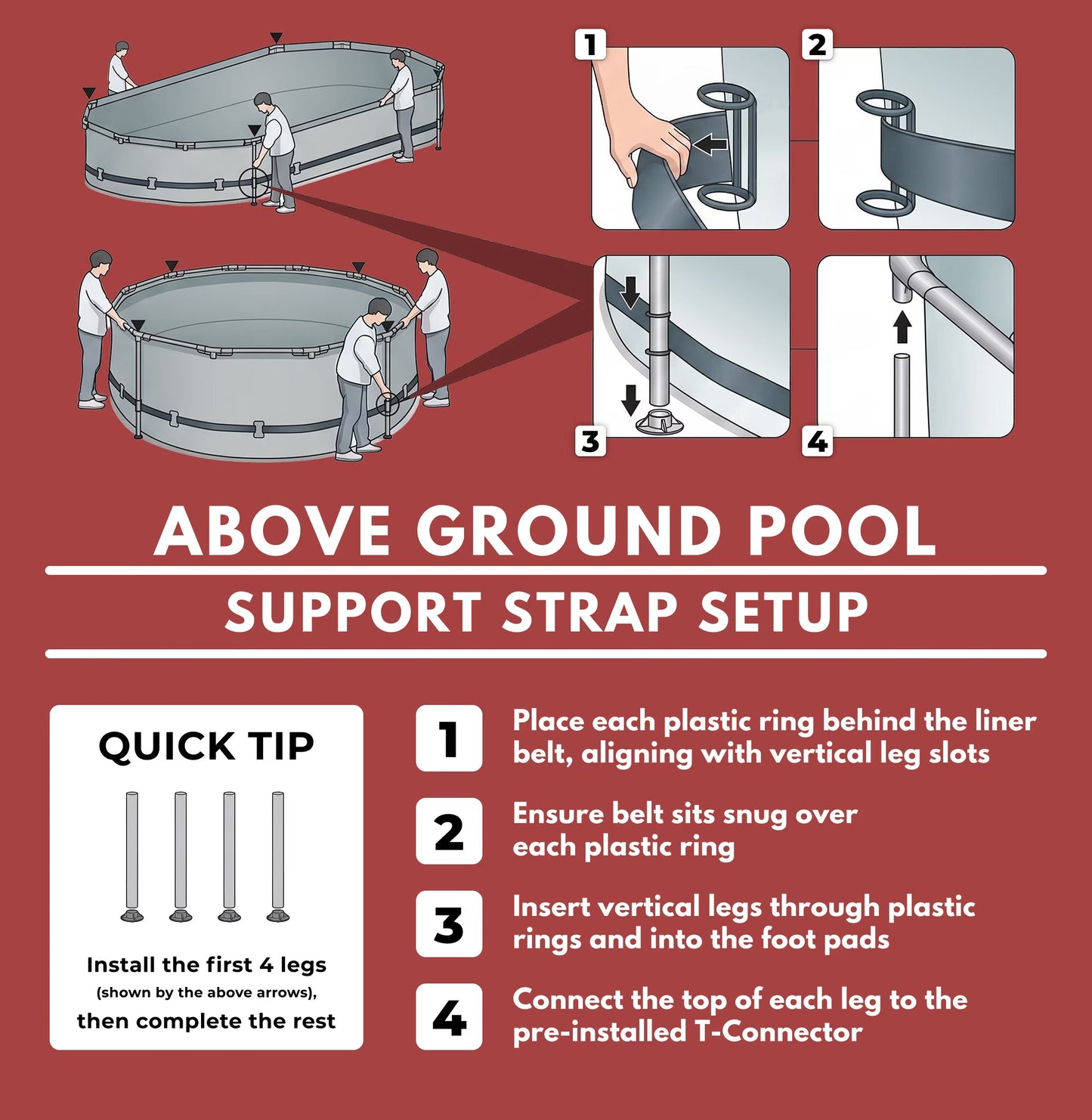 Coleman Power Steel 22 ft. x 52 in. Round Metal Frame Above Ground Pool Set